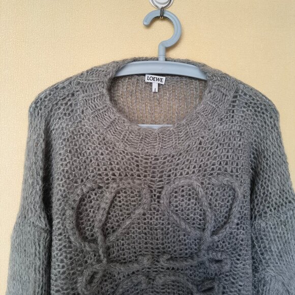 Loewe Anagram open-knit mohair-blend sweater - Picture 4 of 11